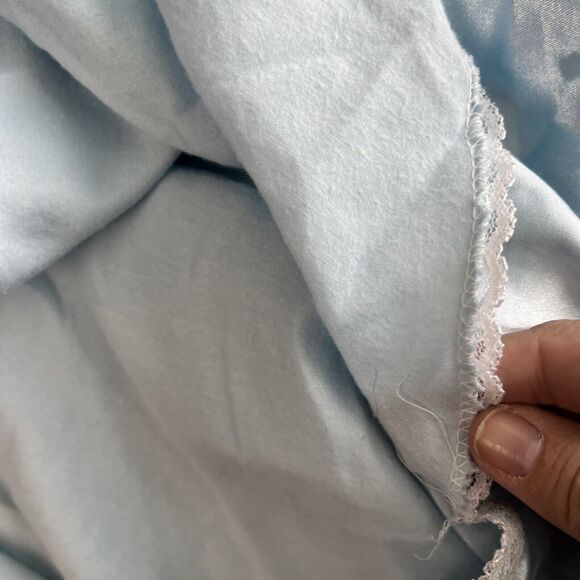 Vintage LADY CAMEO Dallas Satin Lace Puff Long Sleeve Nightgown Dress Union USA - Picture 8 of 13